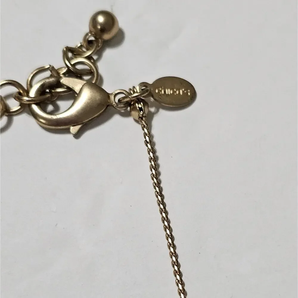 Chico's Maroon and Black Gold‎ Tone Ball Necklace New!